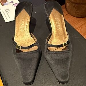 Ralph Lauren Black and Gold Women's Mules
